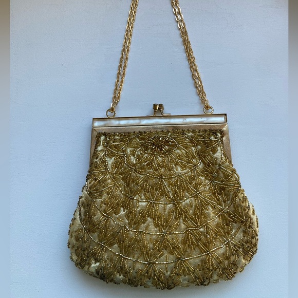 fine arts bag Bags Gold Vintage 95s Or 1960s Beaded Fine Arts Bag